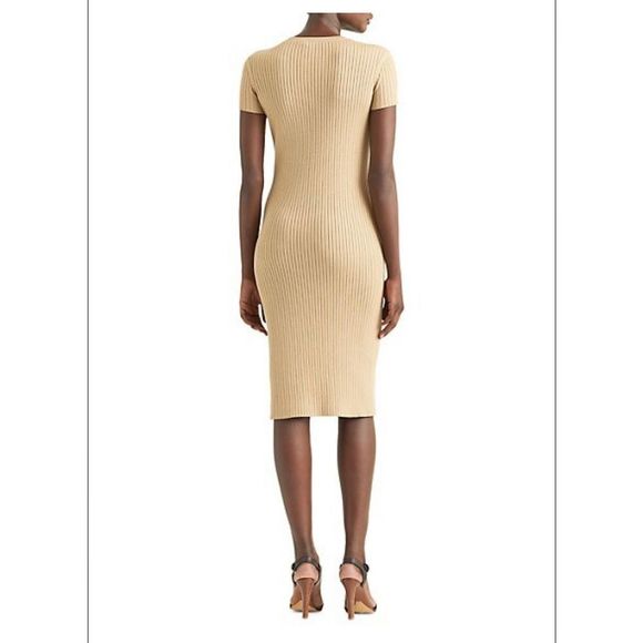 Ralph Lauren Collection Rib-Knit Wool & Silk Day Bodycon Dress - Picture 3 of 10
